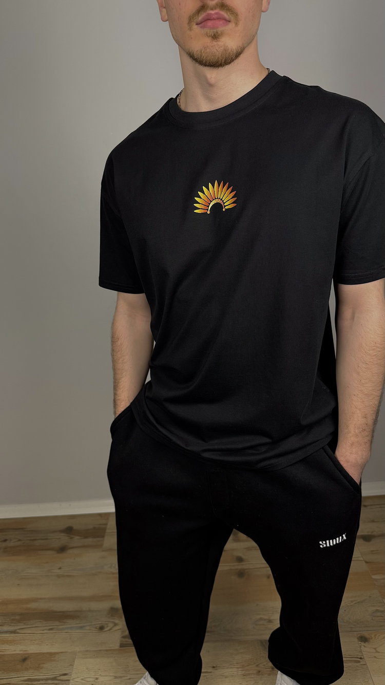 ATEŞ YAĞMURU BASKILI BOXY TİŞÖRT